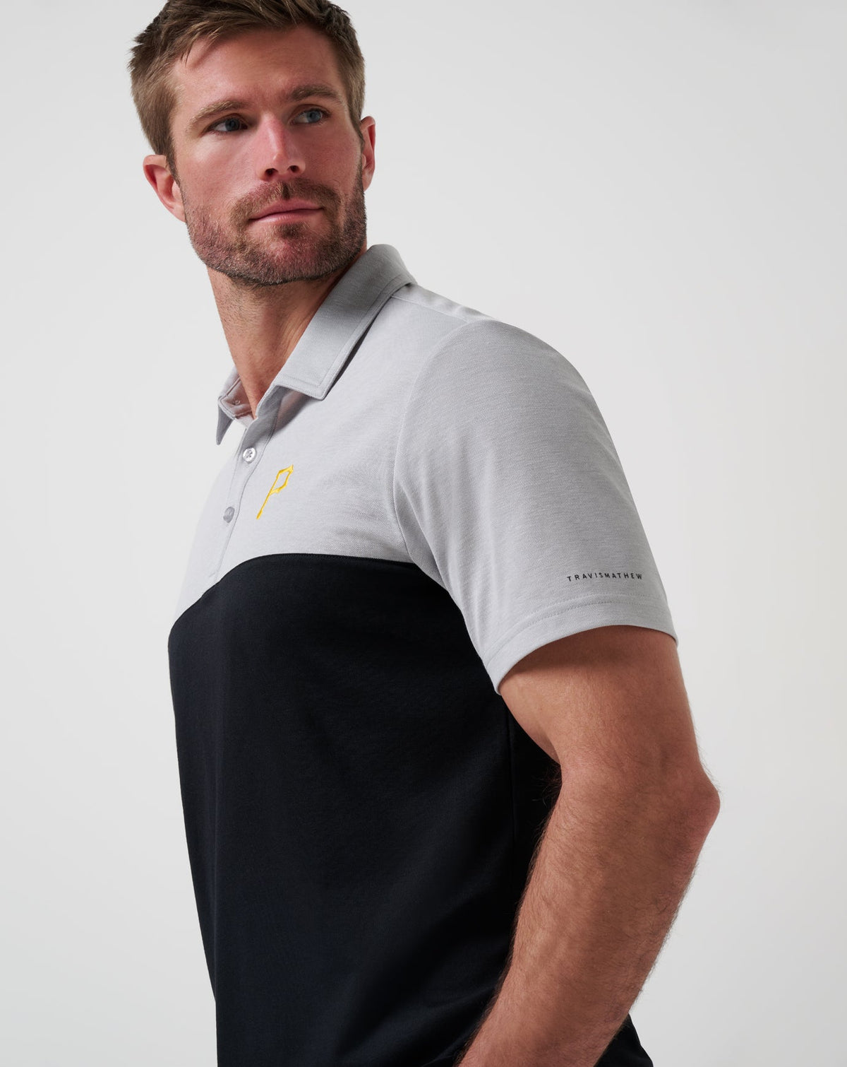 Pittsburgh Pirates Home Run Leader Polo Heather Grey/Black | Travis Mathew Popular
