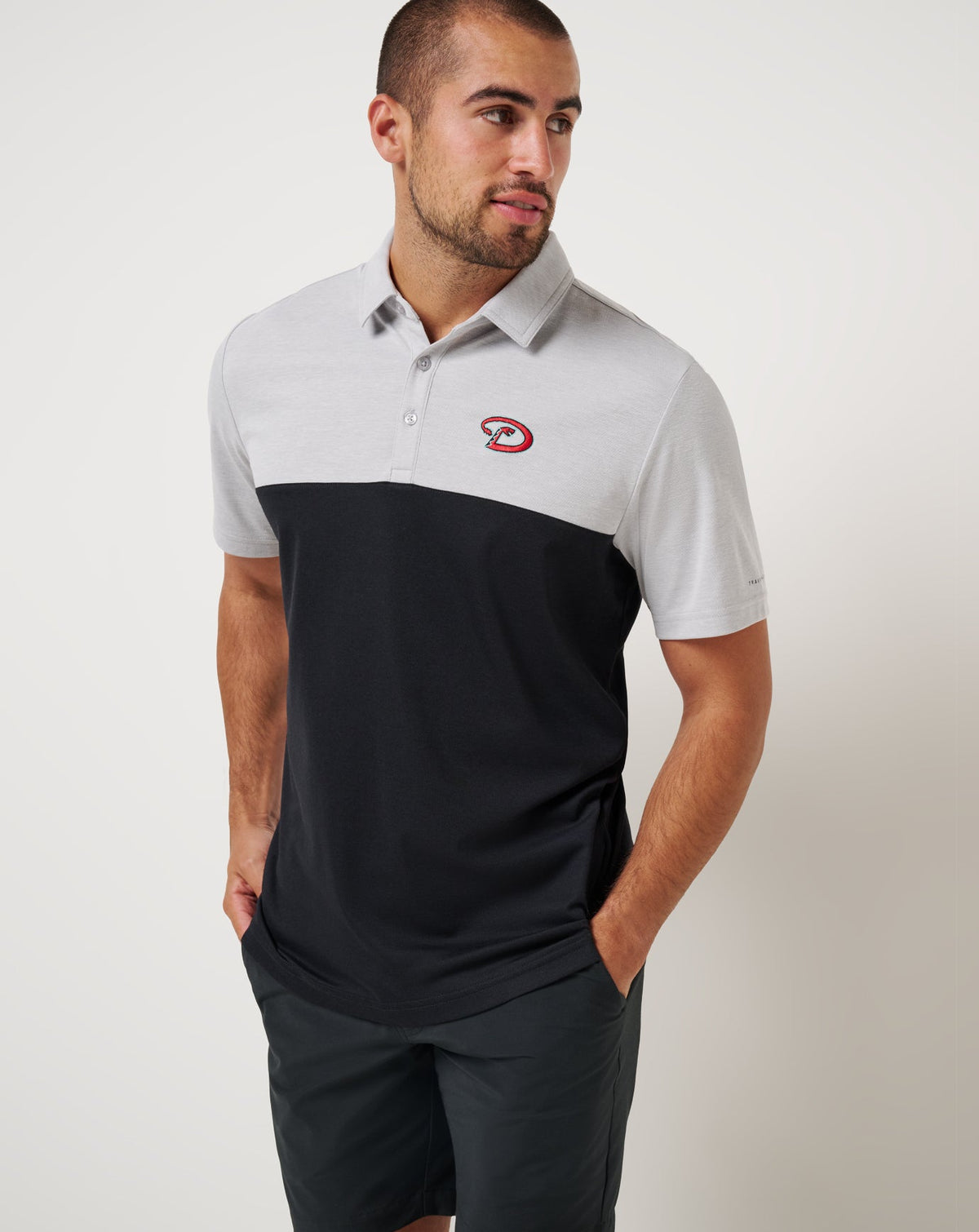 Arizona Diamondbacks Home Run Leader Polo Heather Grey/Black | Travis Mathew Classic