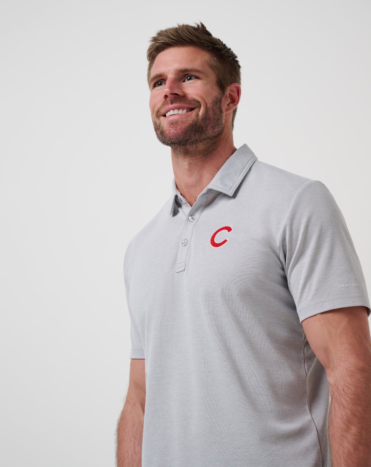 Chicago Cubs Playoff Pitch Polo Heather Grey | Travis Mathew Trending