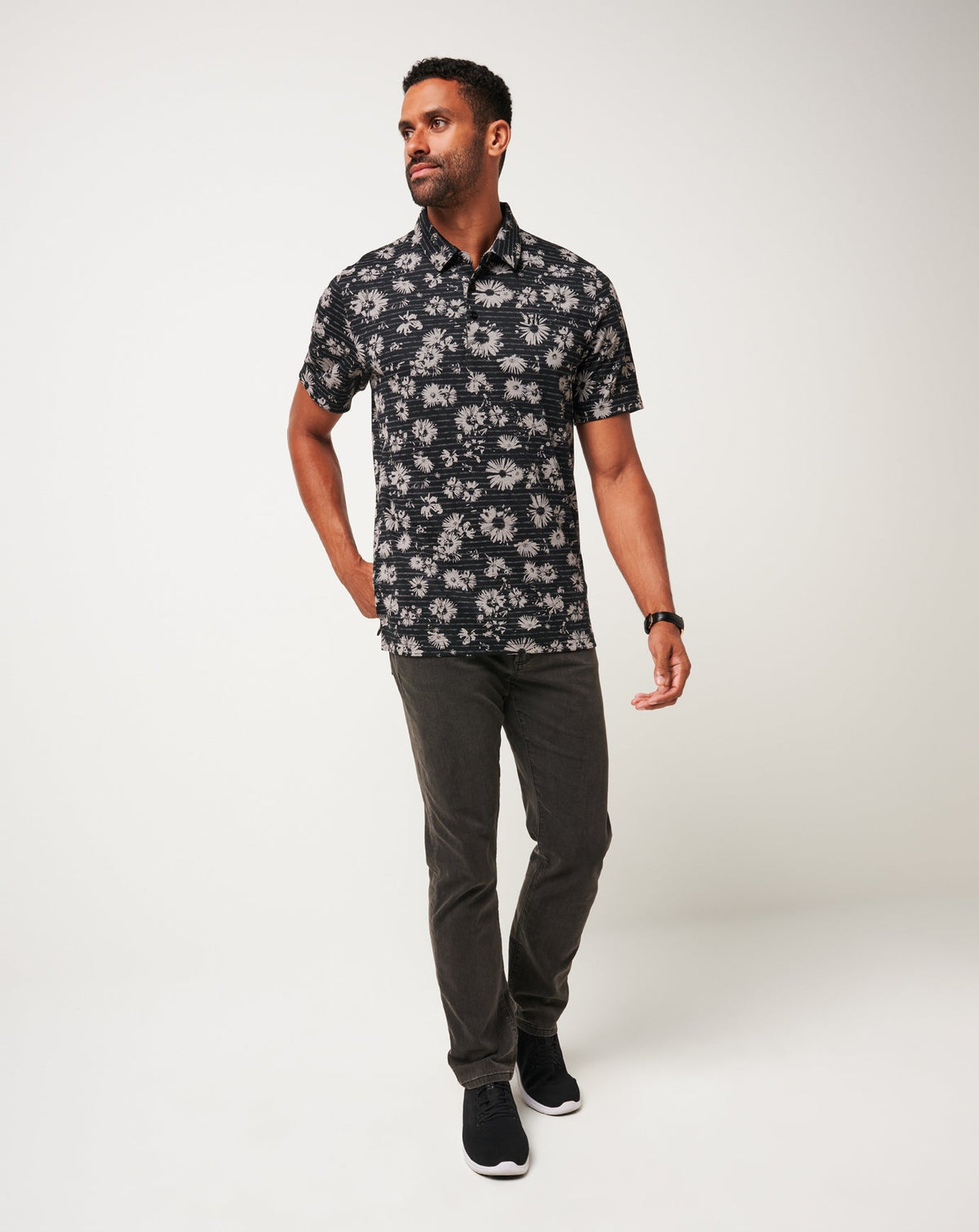 Shaded Grove Polo Black | Travis Mathew New