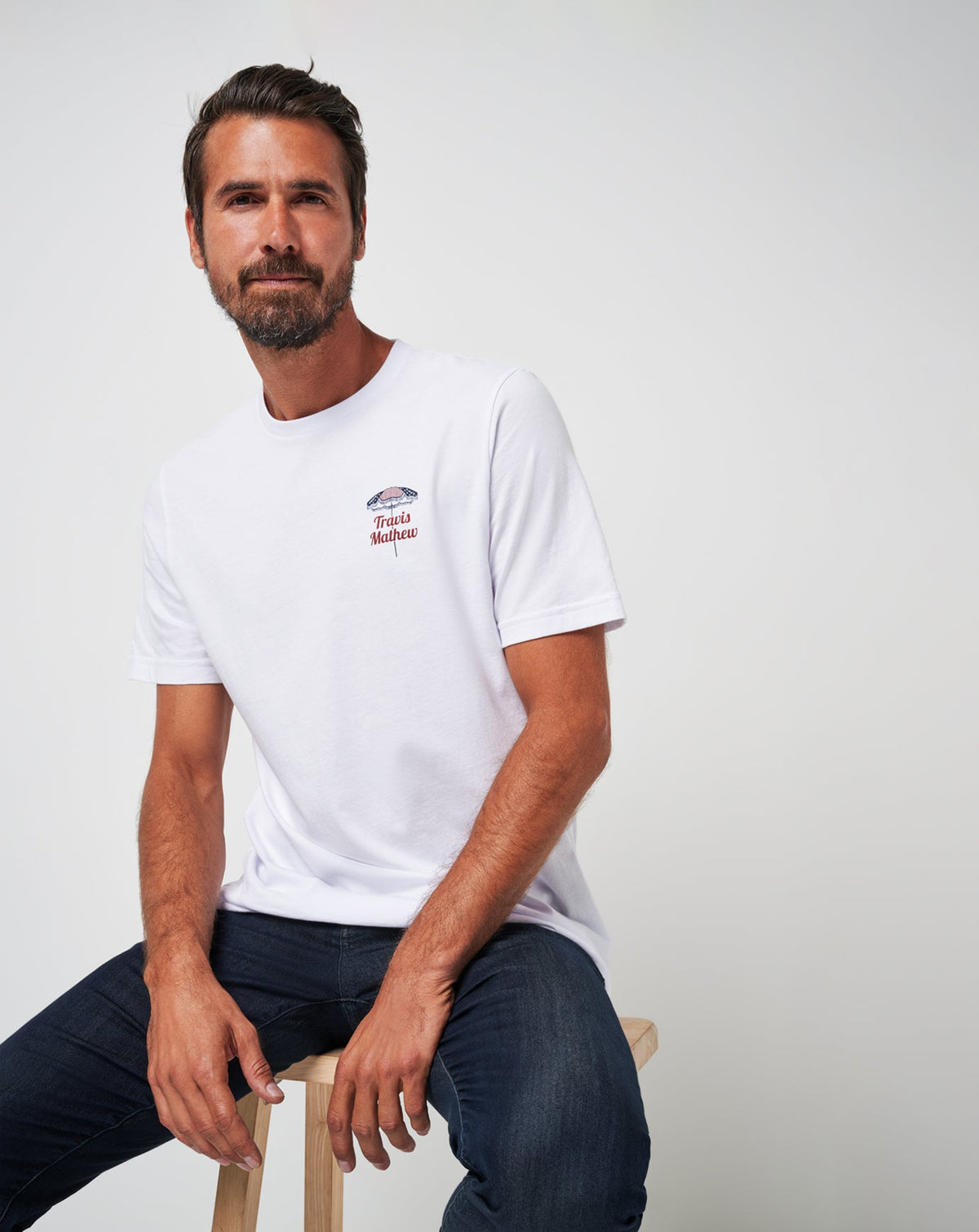 Born On The Fourth Tee White | Travis Mathew Premium