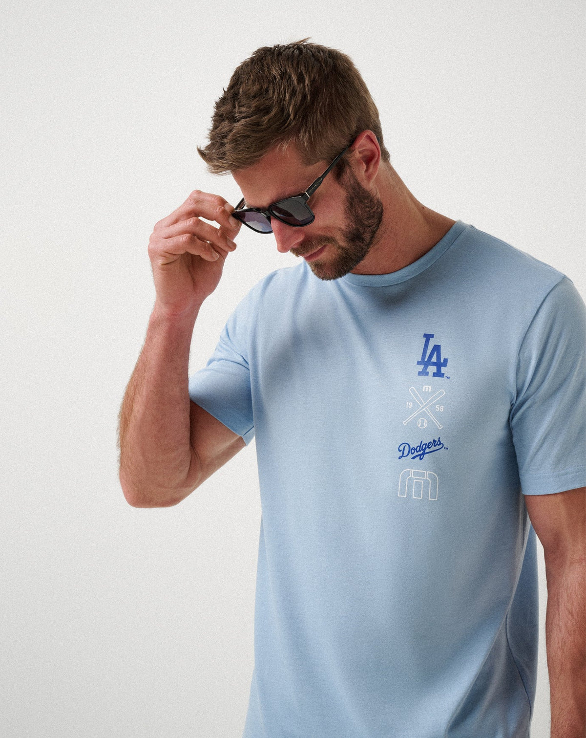 Los Angeles Dodgers Sunset Slam 2.0 Tee Heather Blue | Travis Mathew Value