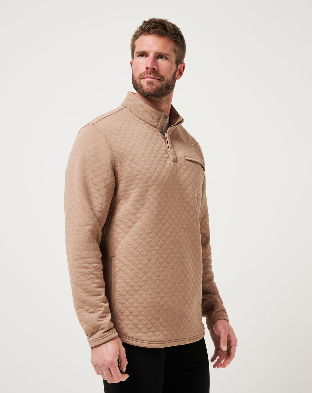 Transatlantic Quarter Zip Portabella | Travis Mathew Smart Buy