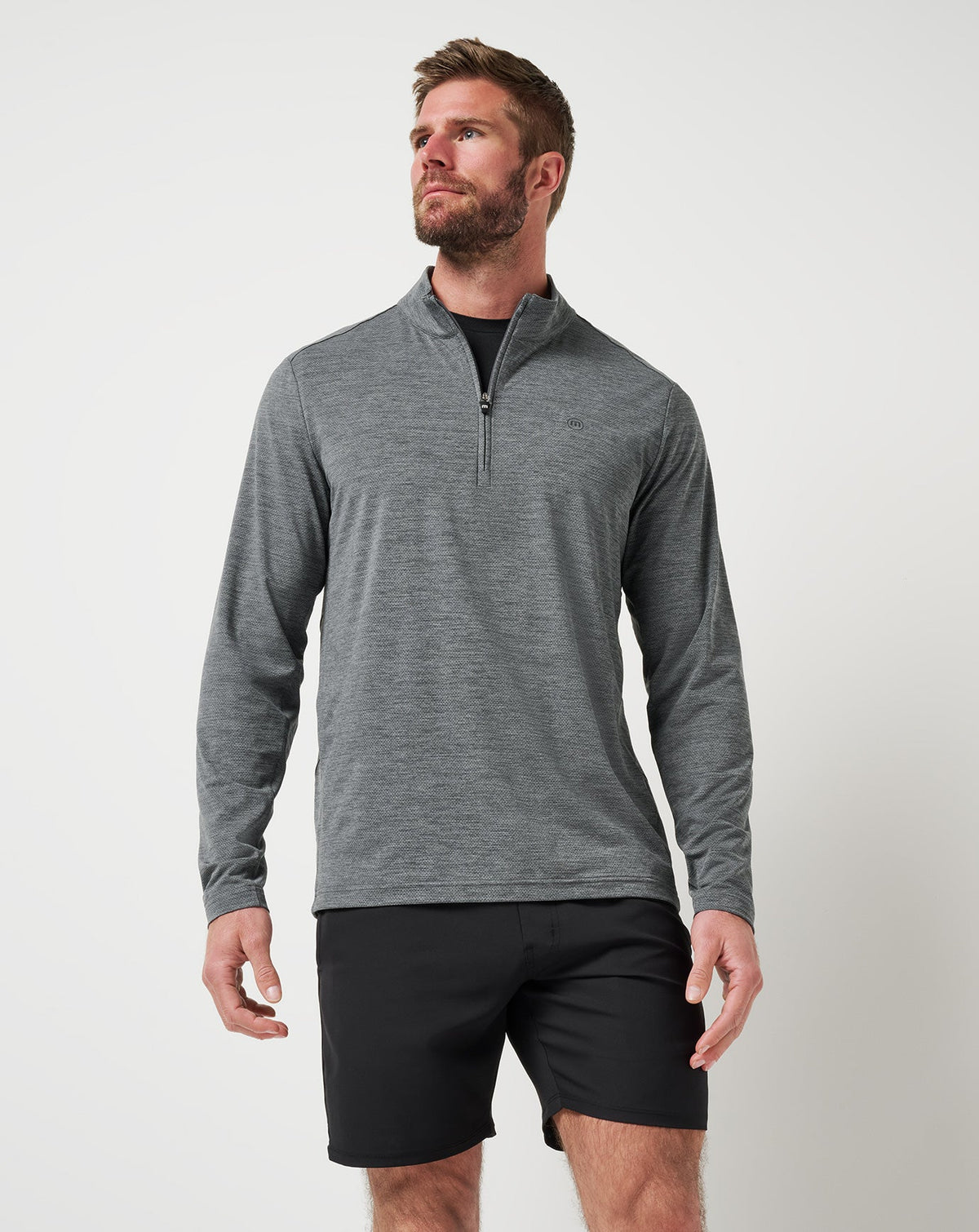 Heater Pro Quarter Zip Heather Grey | Travis Mathew Value