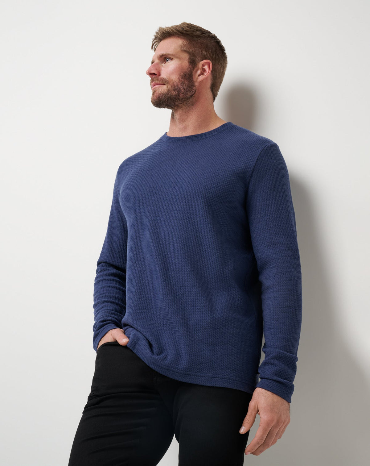 Cloud Waffle Crew Mood Indigo | Travis Mathew Exclusive