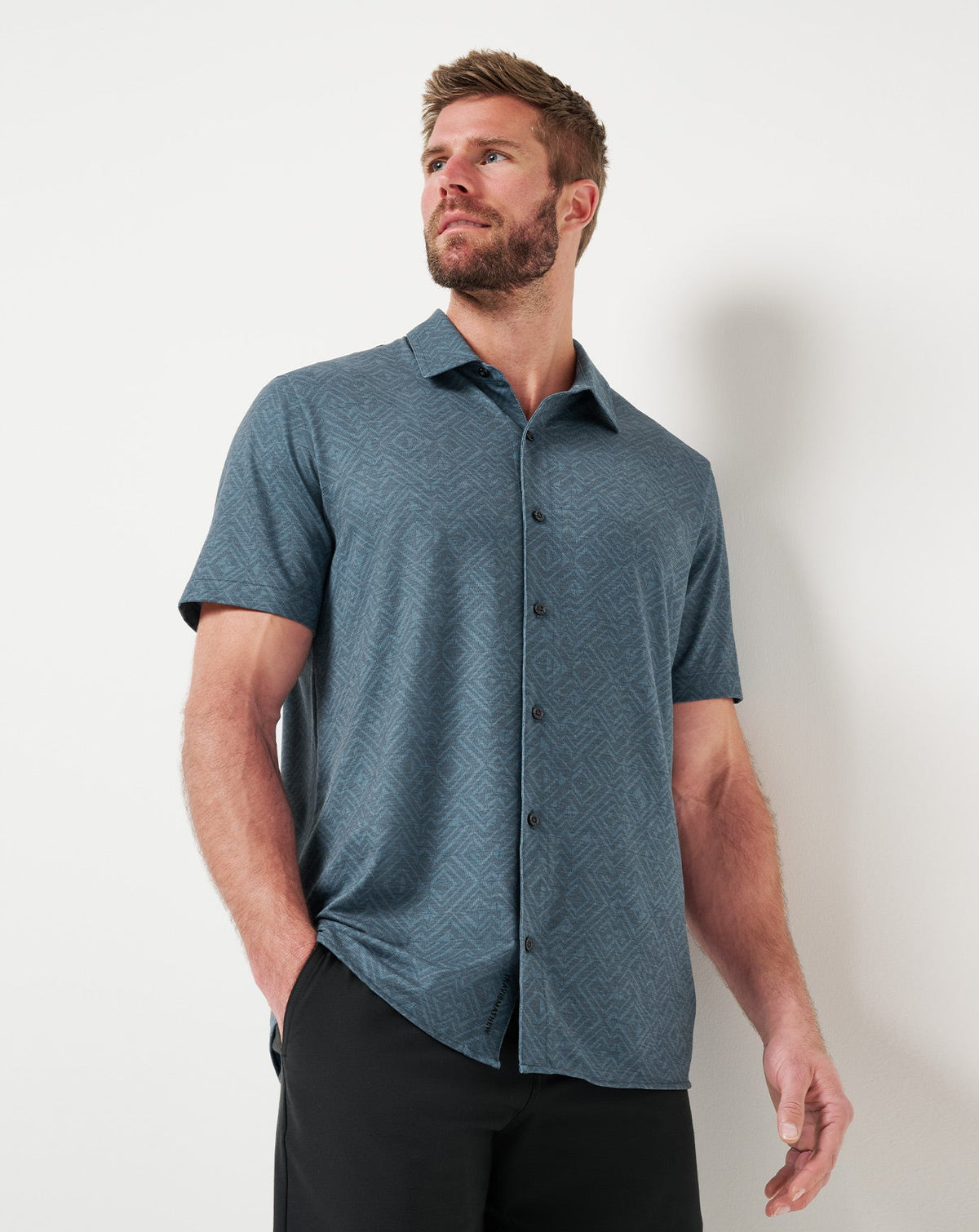 Knit Featherweight Night Button-Up Mood Indigo/Vintage Indigo | Travis Mathew Hot Sale
