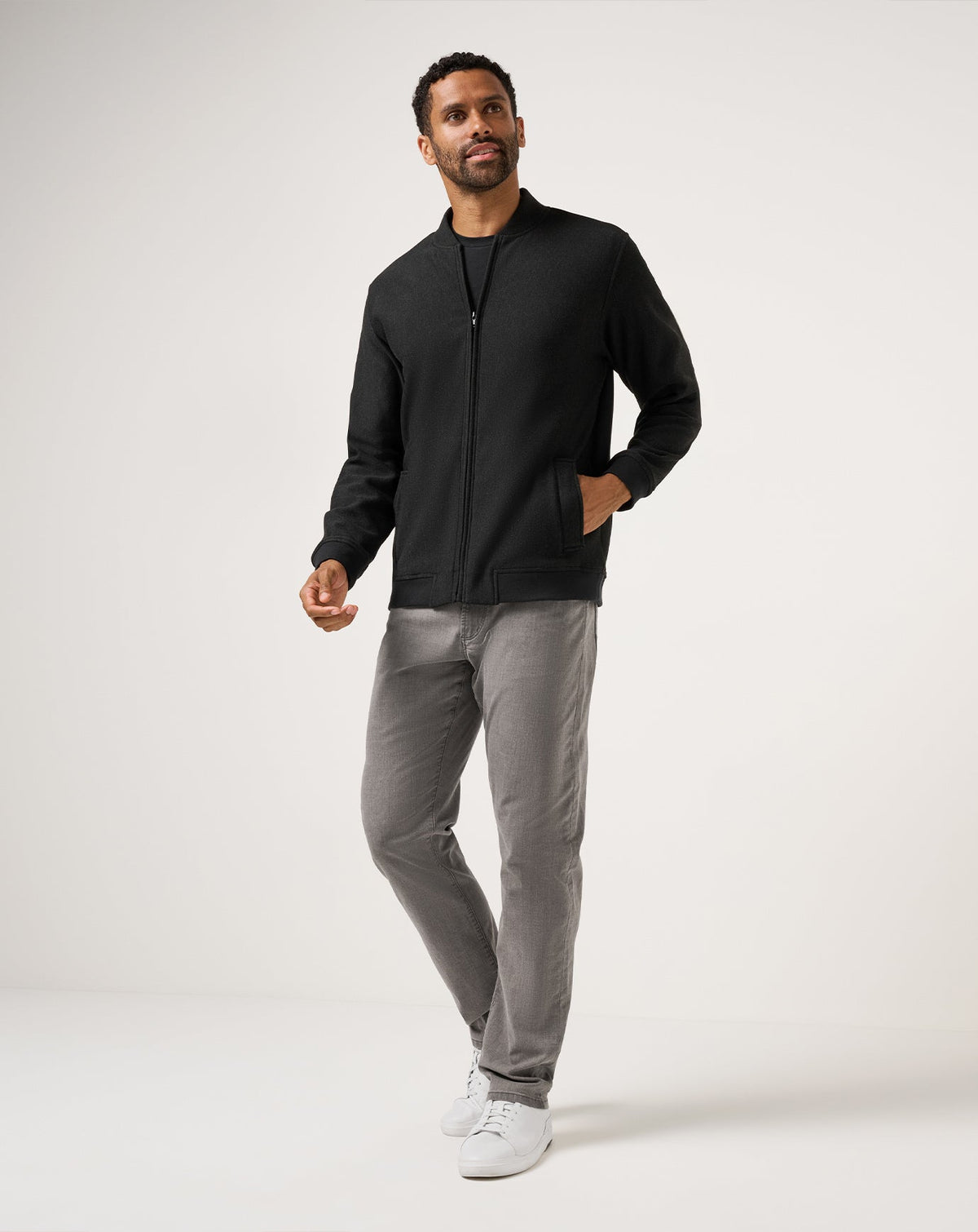 TM Social Club Bomber Heather Black | Travis Mathew Recommended