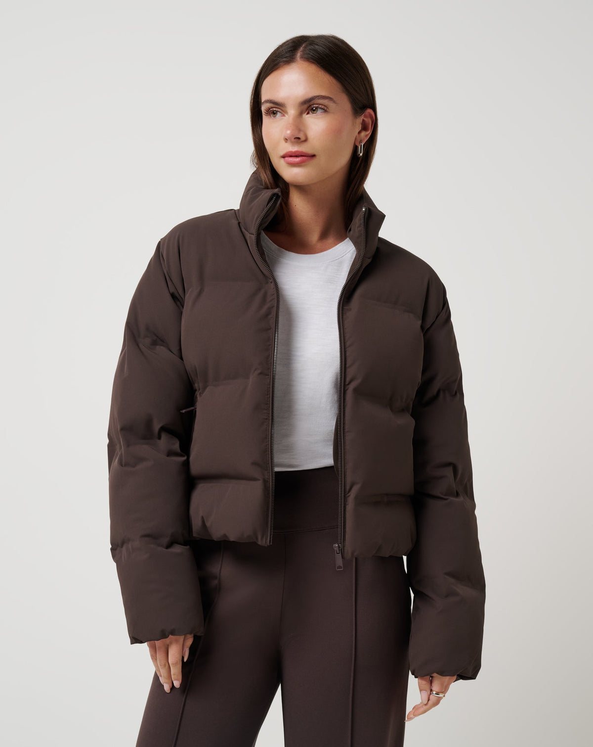 Moontide Bonded Puffer Jacket Coffee Grounds | Travis Mathew Quality
