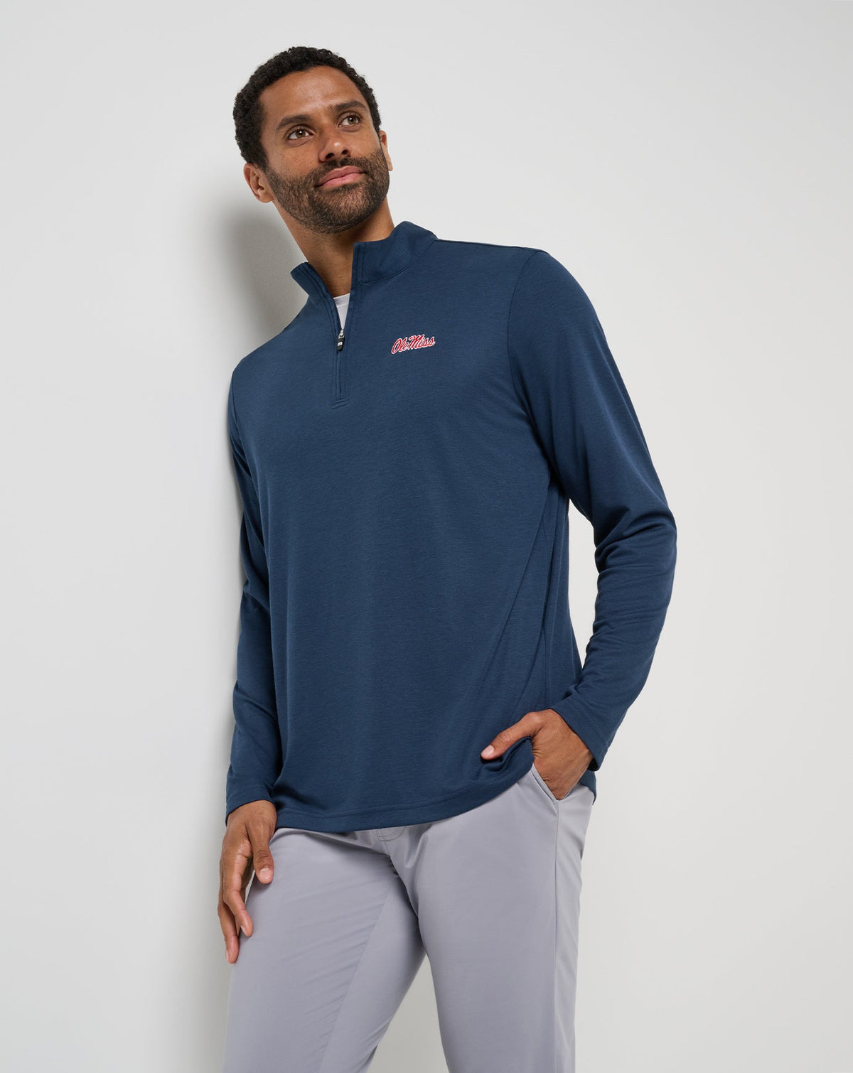Mississippi Time To Tailgate Quarter Zip Navy | Travis Mathew Popular
