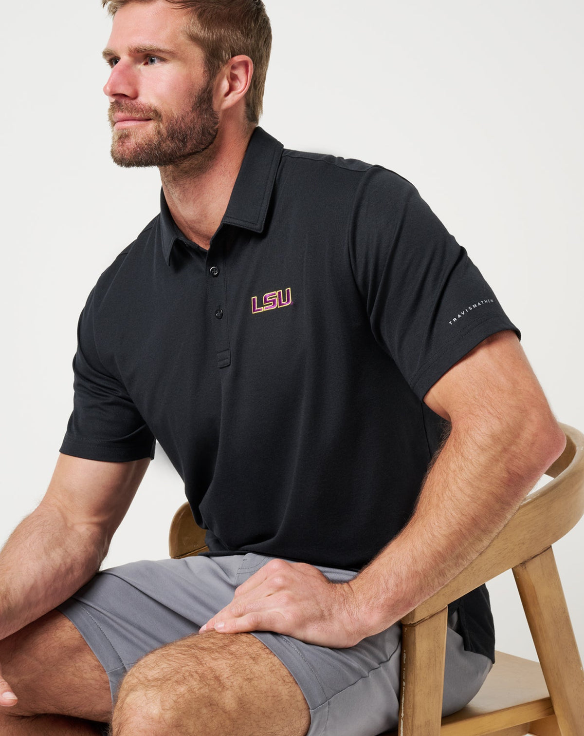 LSU School Pride Polo Black | Travis Mathew Essential