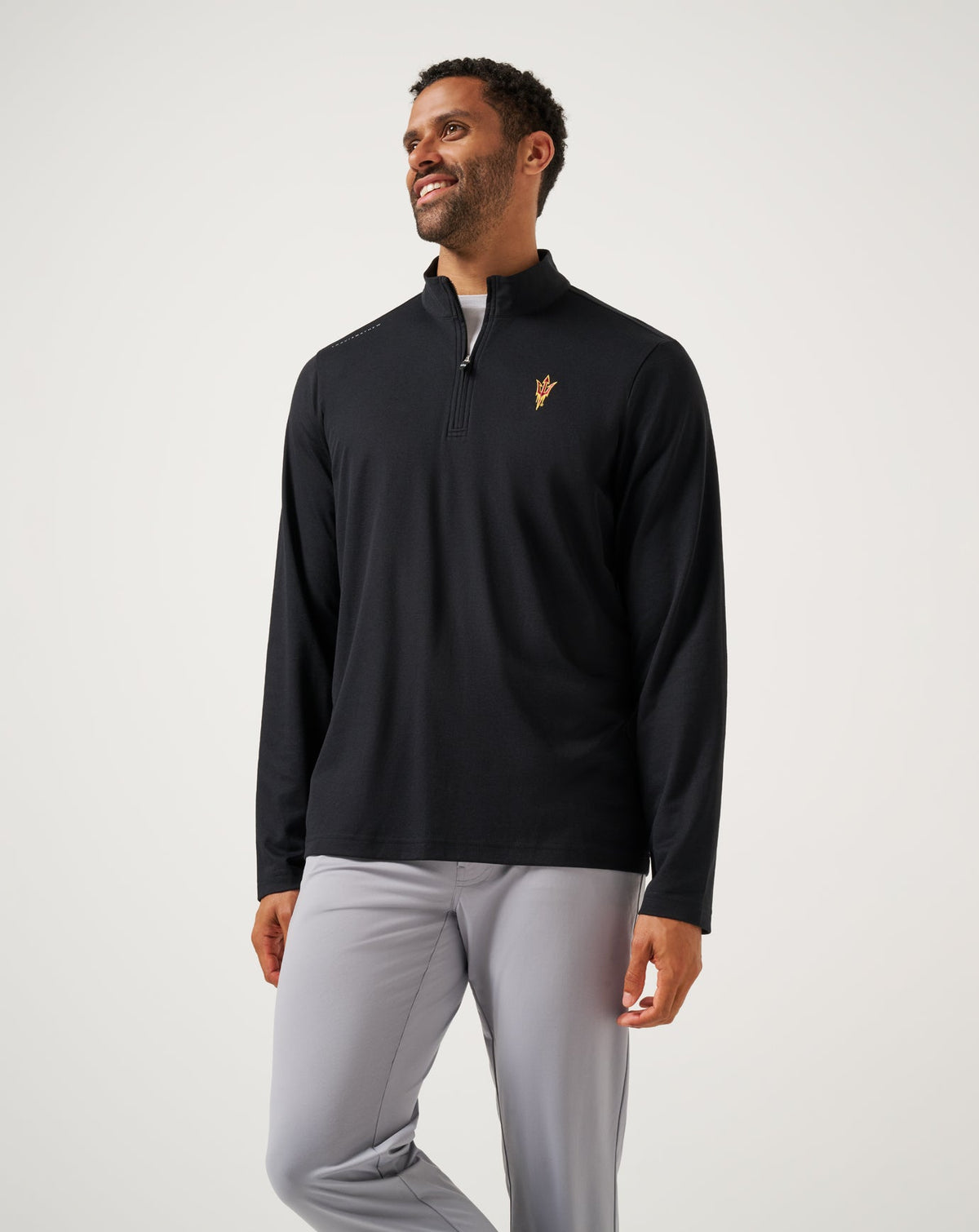 ASU Time To Tailgate Quarter Zip Black | Travis Mathew Premium