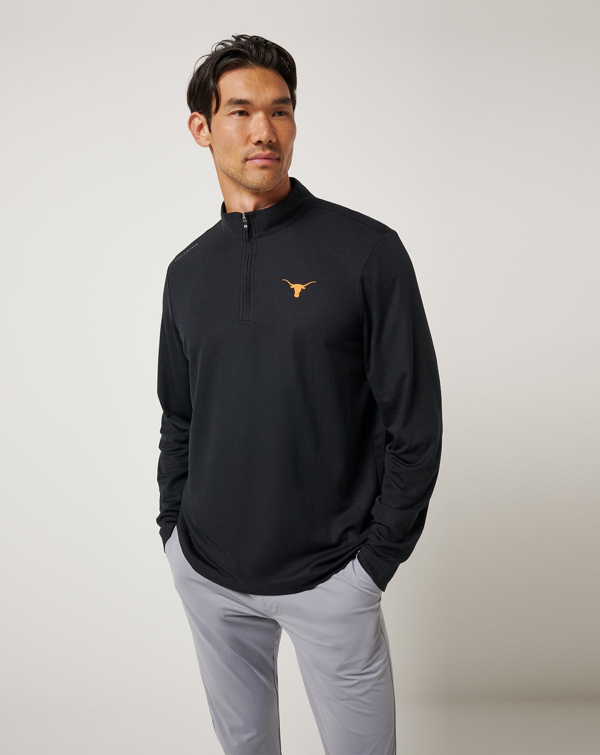 UT Austin Time To Tailgate Quarter Zip Black | Travis Mathew Recommended