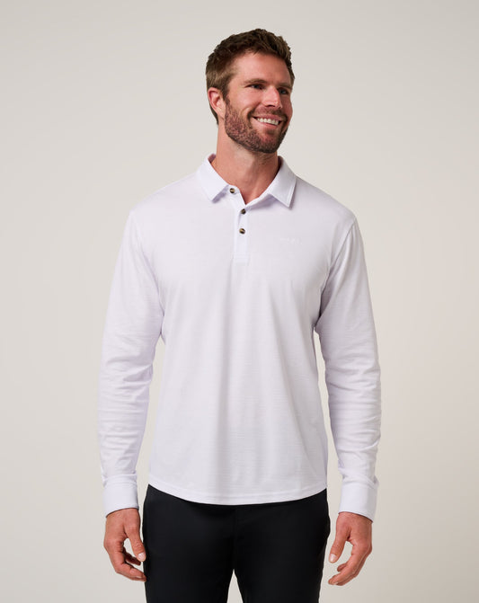 The Zinna 2.0 Long Sleeve Polo White | Travis Mathew Hot Sale