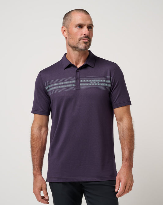 Featherweight Chest Stripe Polo Purple Velvet | Travis Mathew Smart Buy
