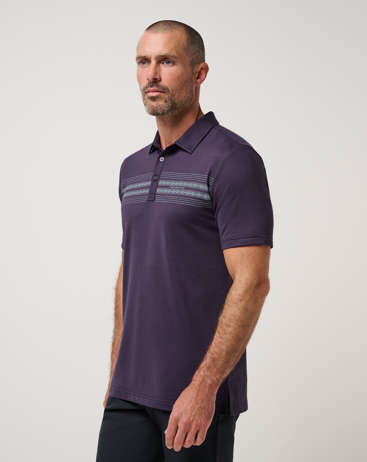 Featherweight Chest Stripe Polo Purple Velvet | Travis Mathew Smart Buy