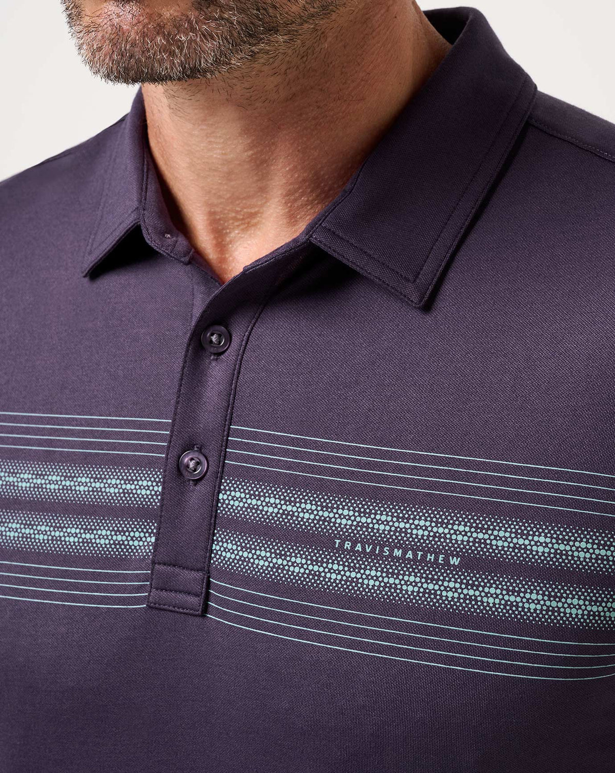 Featherweight Chest Stripe Polo Purple Velvet | Travis Mathew Smart Buy