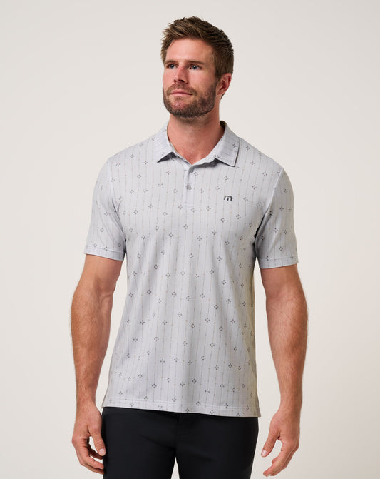 Featherweight Deco Polo Heather Light Grey | Travis Mathew Premium