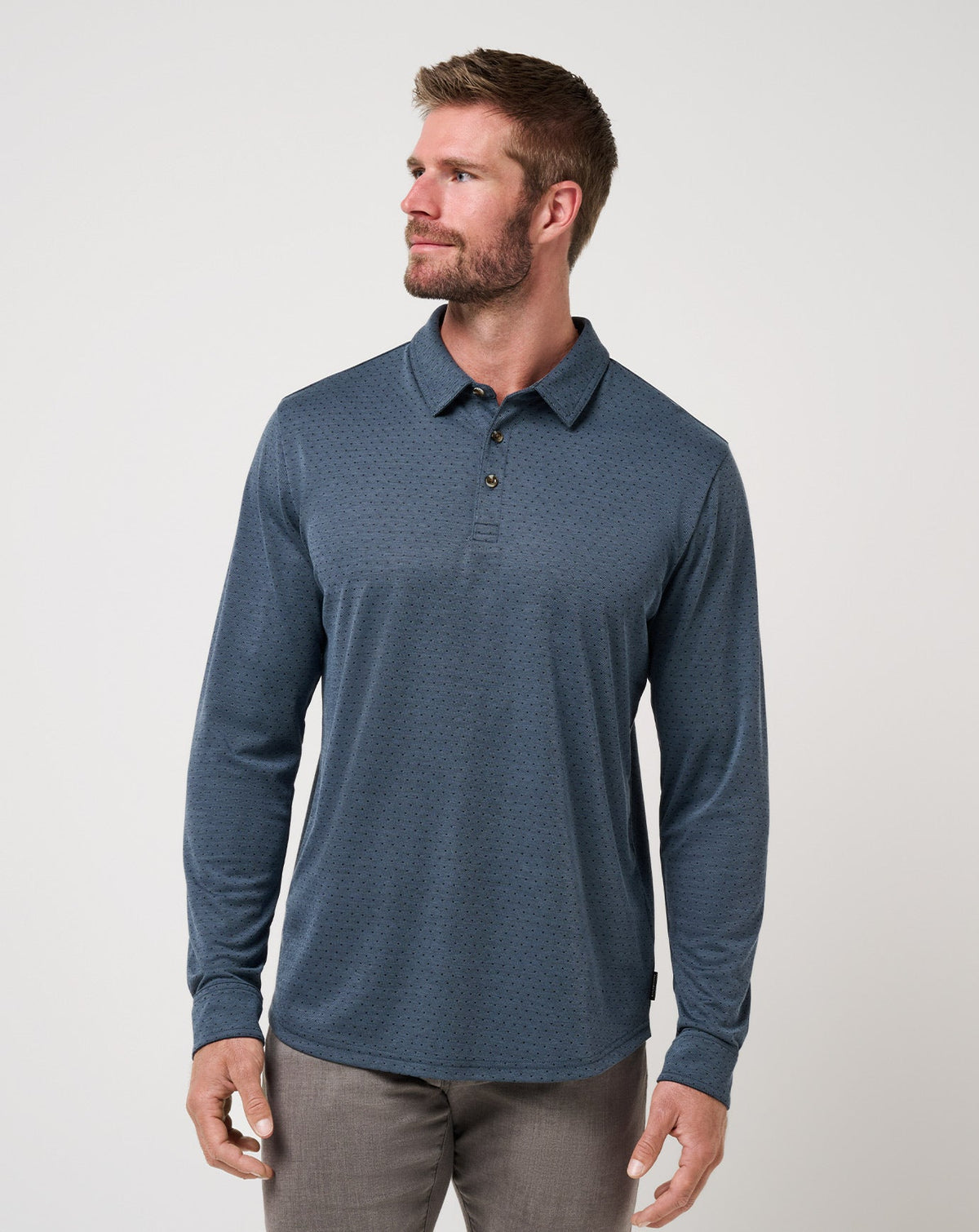 Handsome Town Long Sleeve Polo Navy | Travis Mathew Signature