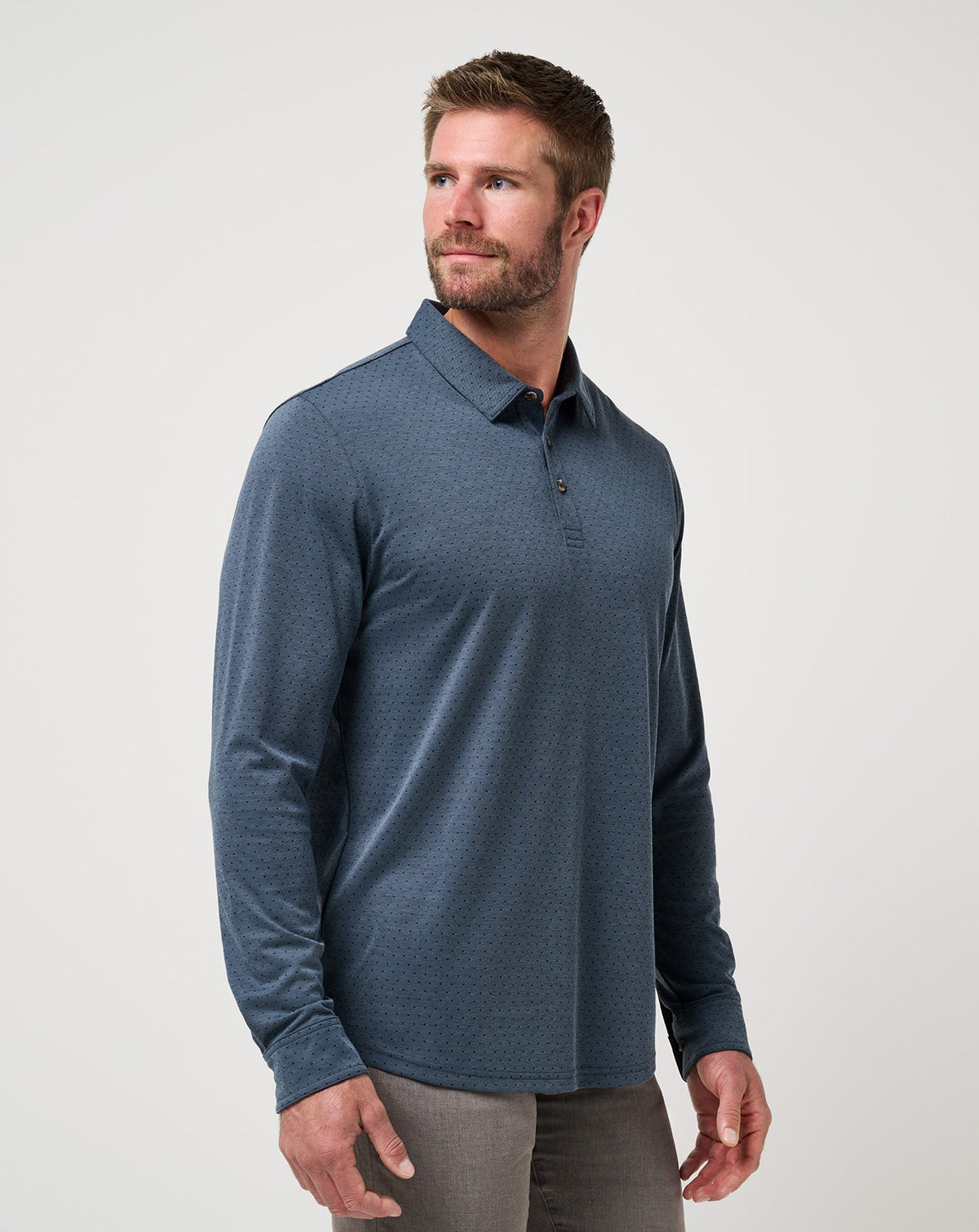 Handsome Town Long Sleeve Polo Navy | Travis Mathew Signature