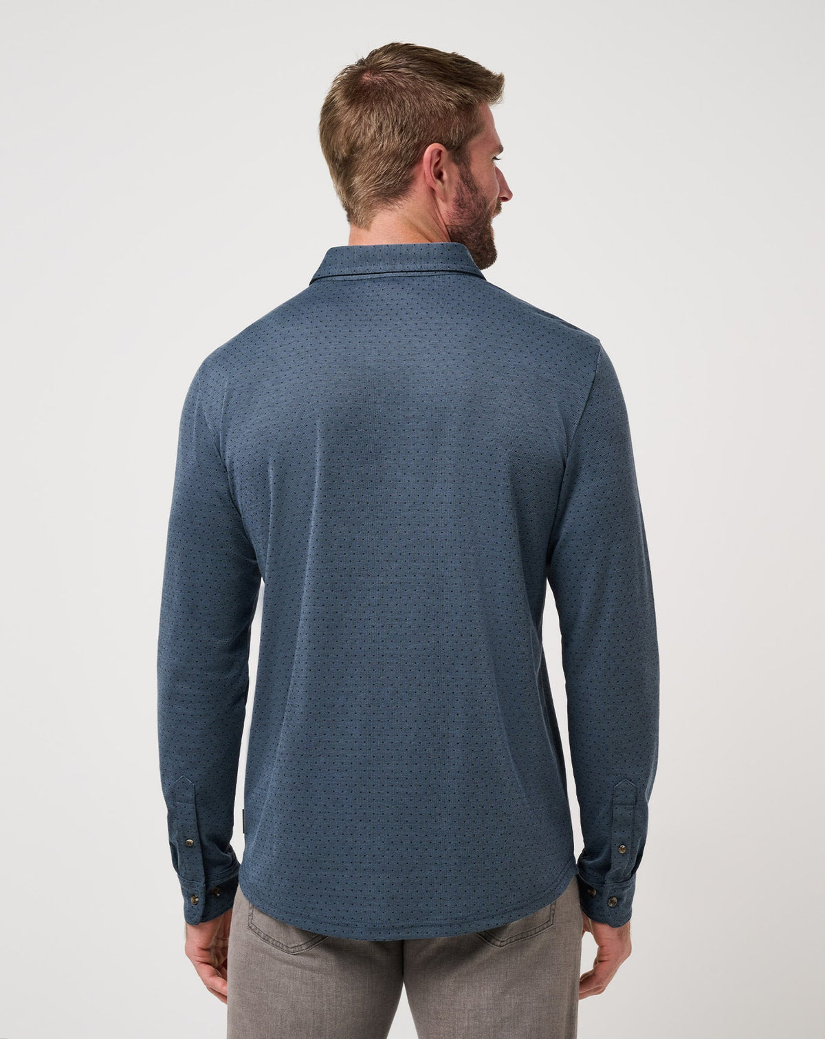 Handsome Town Long Sleeve Polo Navy | Travis Mathew Signature