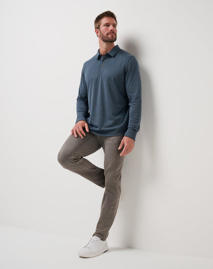 Handsome Town Long Sleeve Polo Navy | Travis Mathew Signature