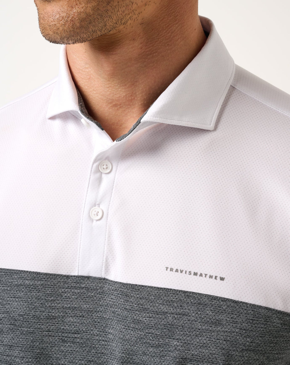 Heater Pro Color Block Polo White | Travis Mathew Best Price