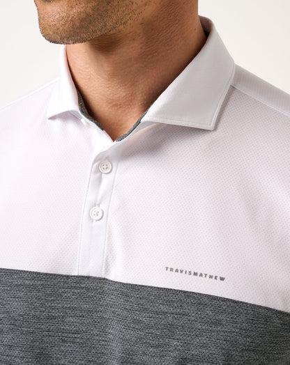 Heater Pro Color Block Polo White | Travis Mathew Best Price