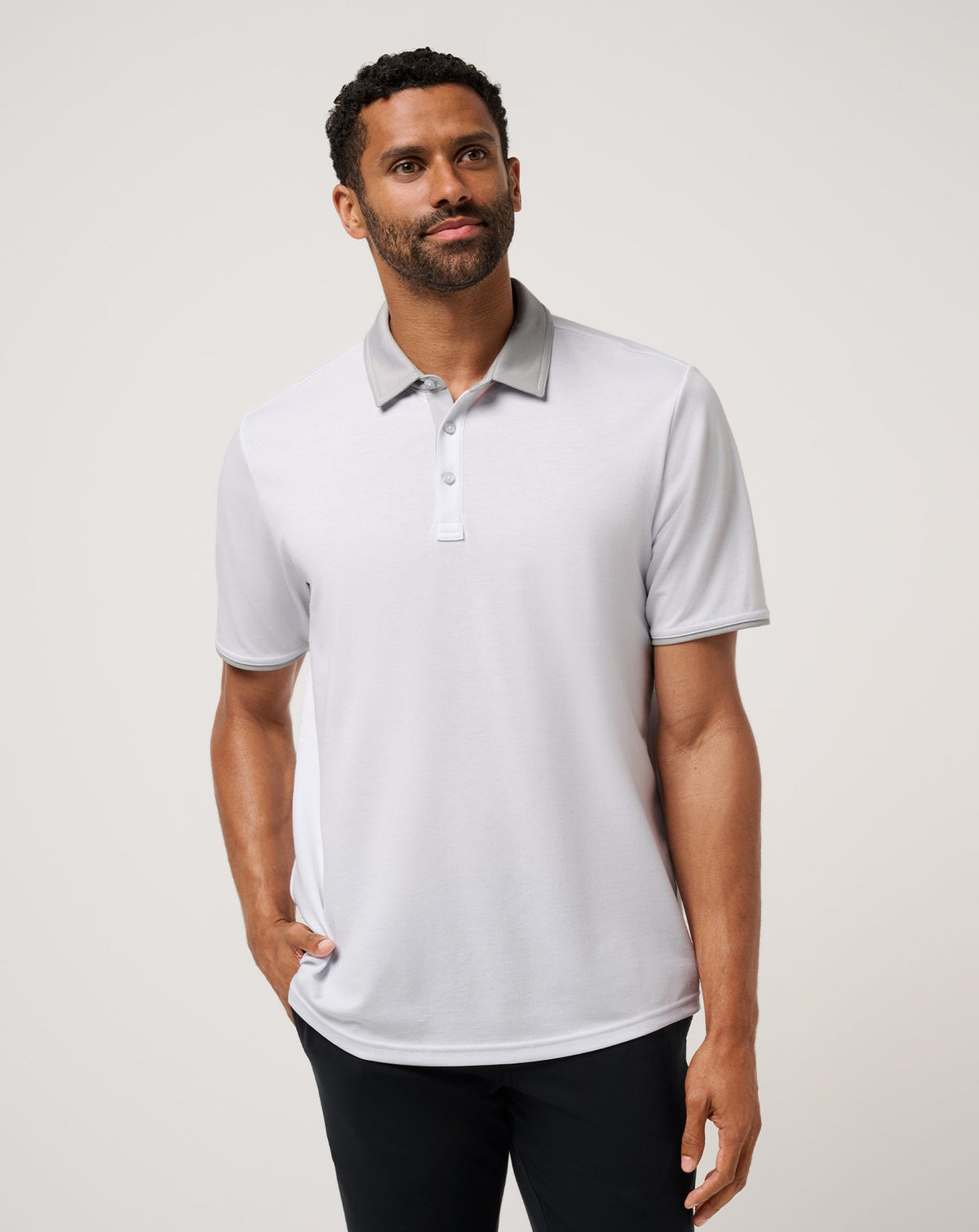 All Day Social Club Polo White | Travis Mathew Featured