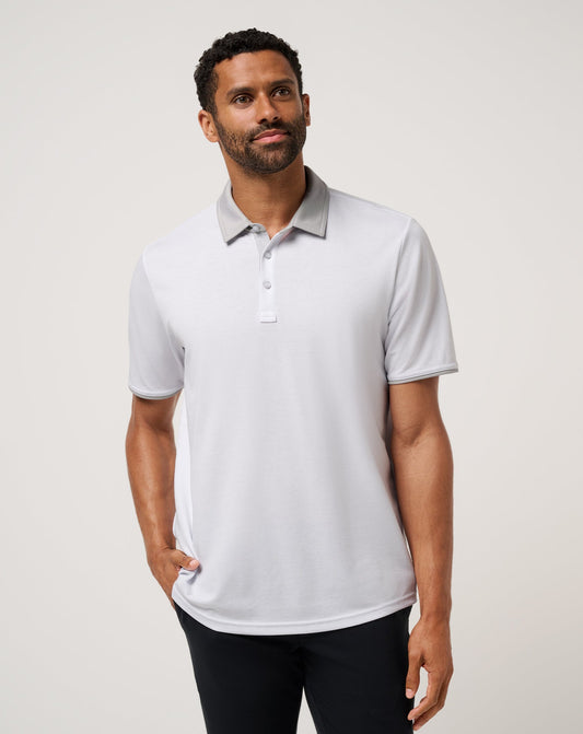 All Day Social Club Polo White | Travis Mathew Featured