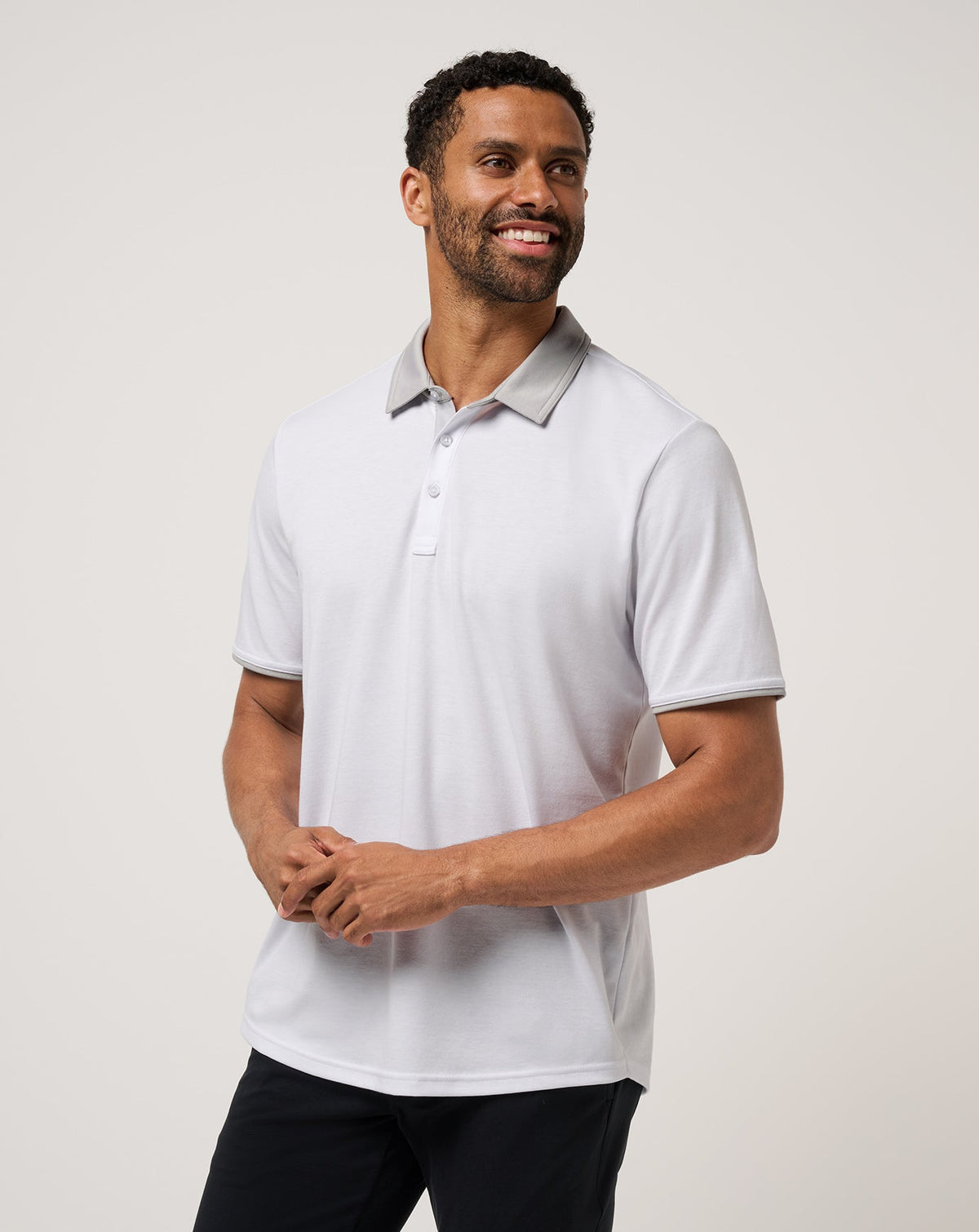 All Day Social Club Polo White | Travis Mathew Featured