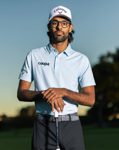 The Heater Polo Heather Dream Blue | Travis Mathew Trusted