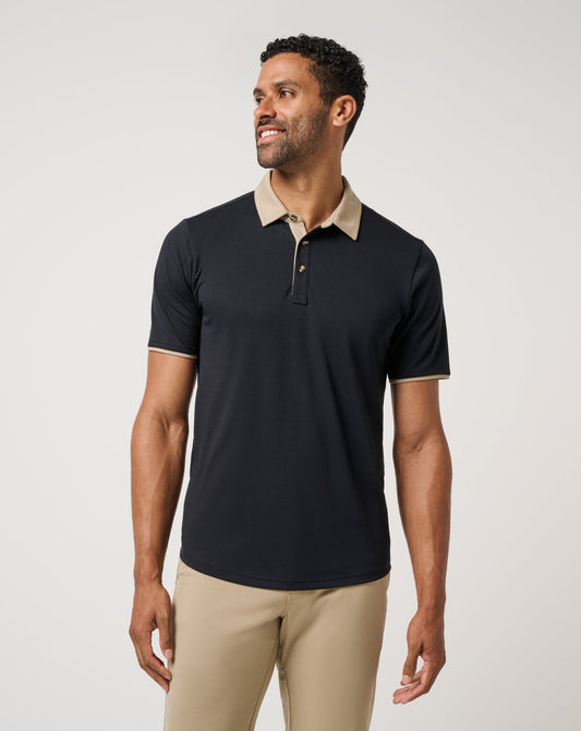 All Day Social Club Polo Black | Travis Mathew Great Value