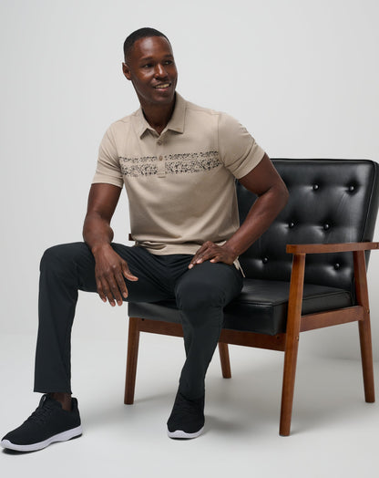 Deserted Cove Polo Oxford Tan | Travis Mathew Best Price