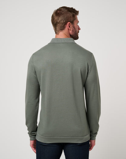 December First Long Sleeve Polo Dark Olive | Travis Mathew Special Offer