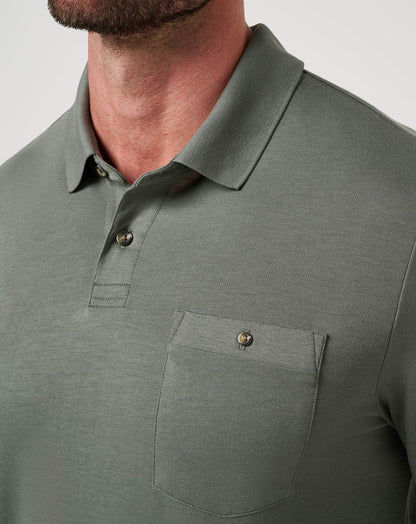 December First Long Sleeve Polo Dark Olive | Travis Mathew Special Offer
