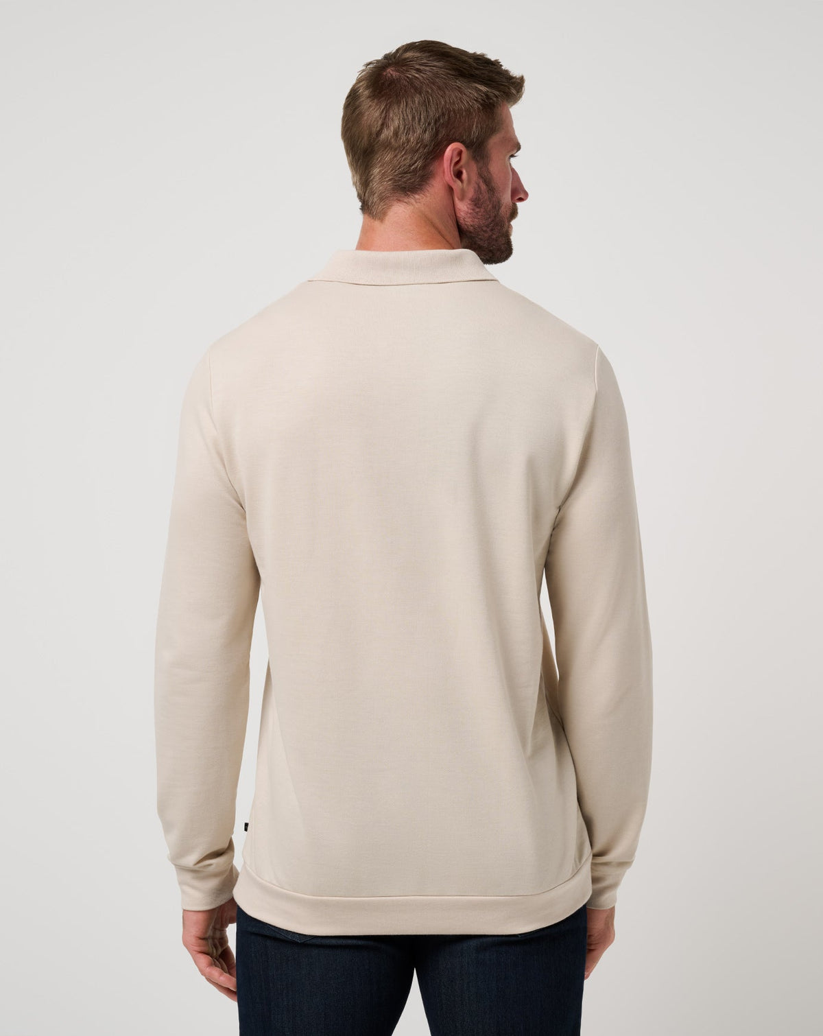 December First Long Sleeve Polo Italian Sand | Travis Mathew Hot Sale