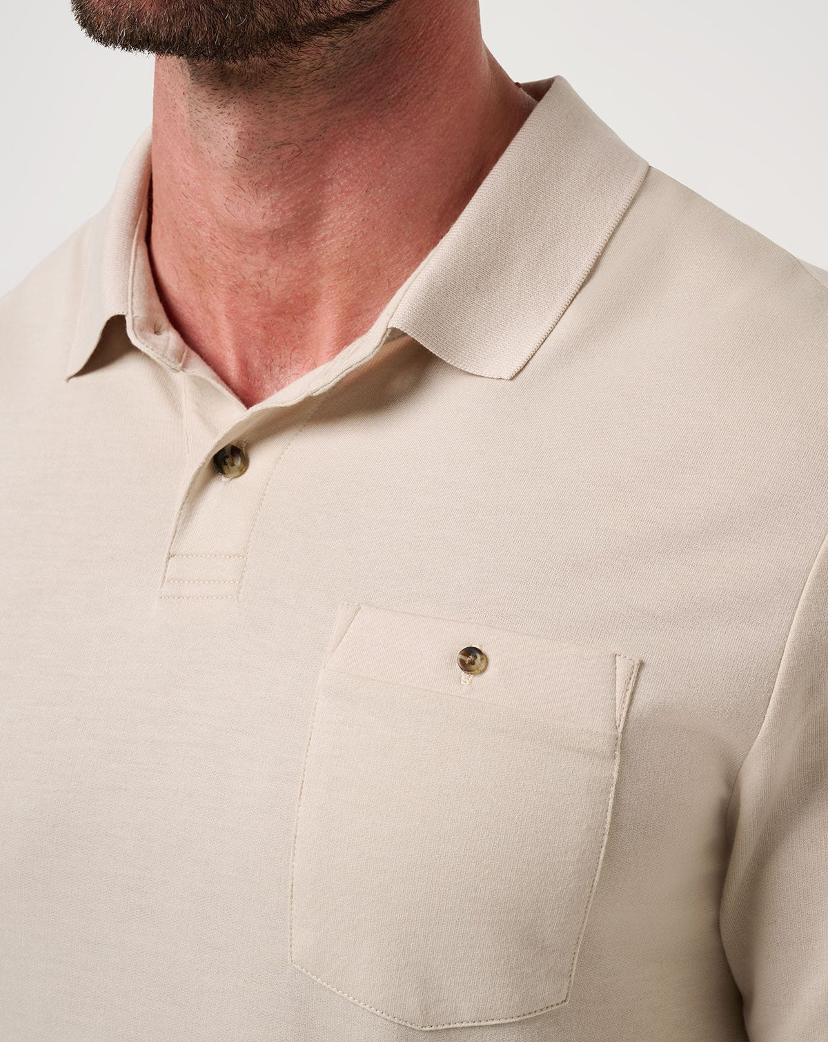 December First Long Sleeve Polo Italian Sand | Travis Mathew Hot Sale