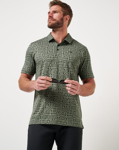 Featherweight Caves Polo Dark Olive | Travis Mathew New