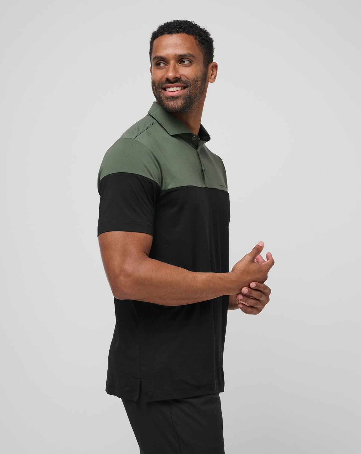 Heater Pro Color Block Polo Dark Olive | Travis Mathew Best Seller