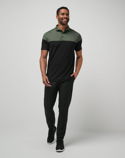 Heater Pro Color Block Polo Dark Olive | Travis Mathew Best Seller