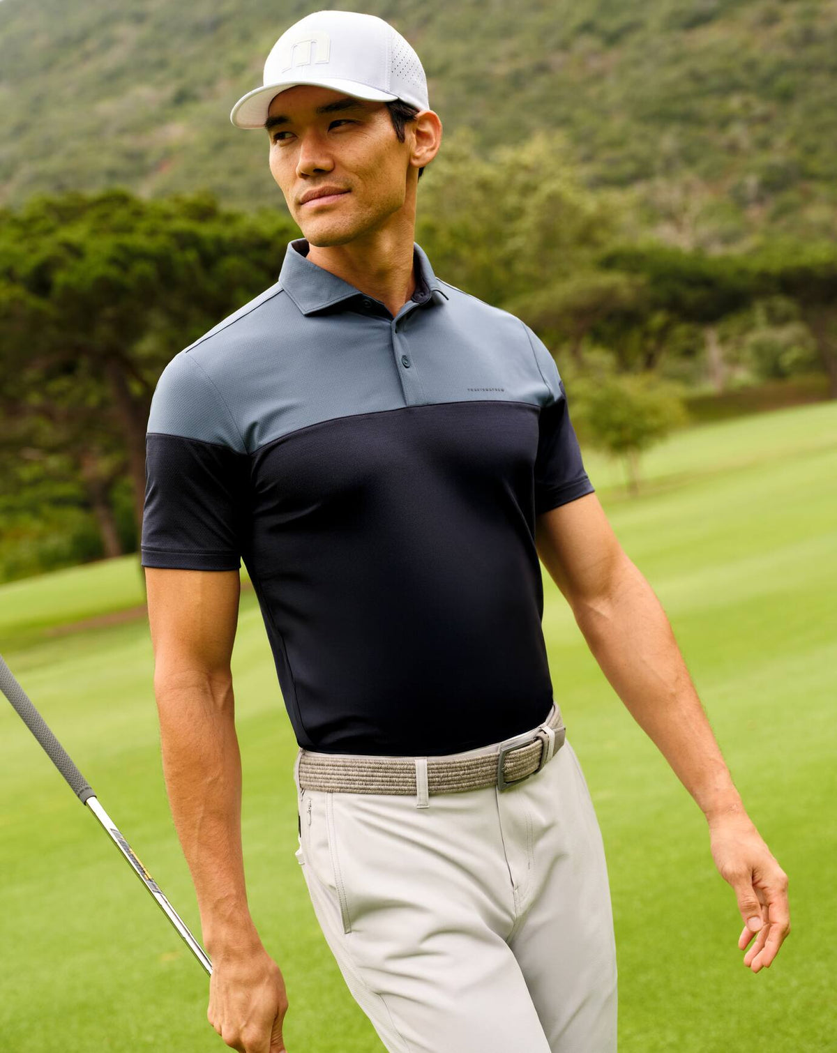 Heater Pro Color Block Polo Bering Sea | Travis Mathew Trusted