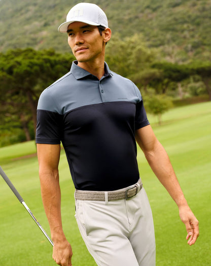 Heater Pro Color Block Polo Bering Sea | Travis Mathew Trusted