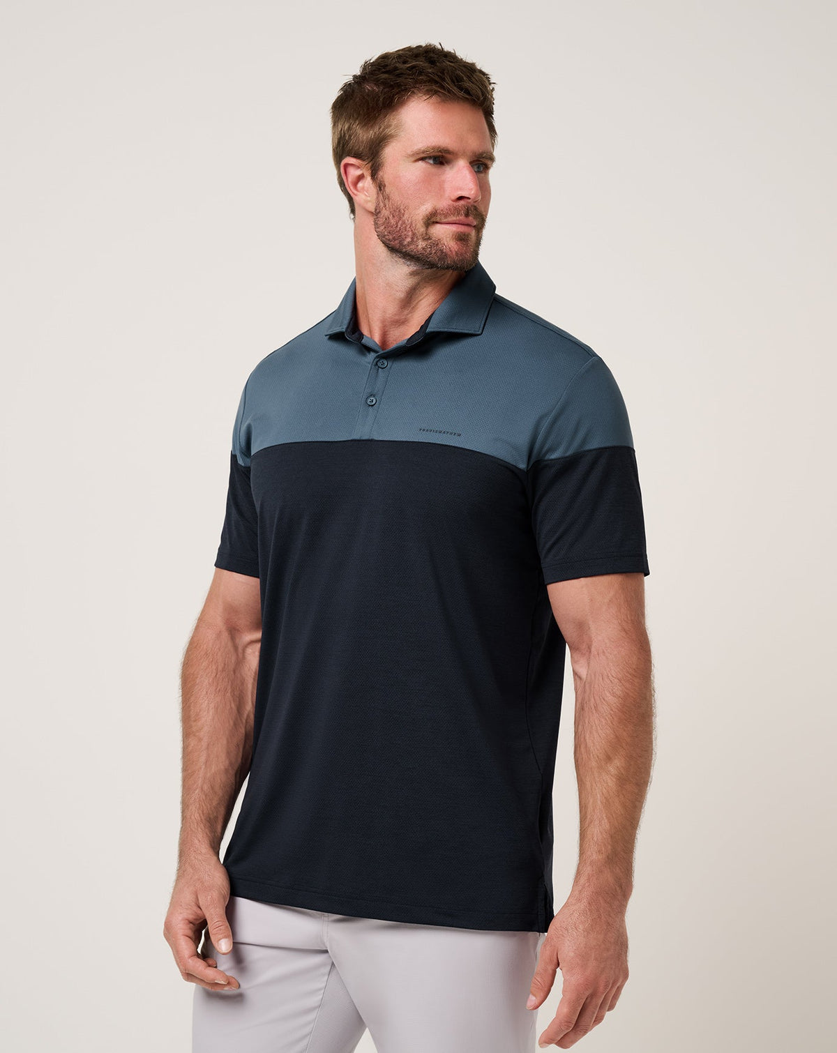 Heater Pro Color Block Polo Bering Sea | Travis Mathew Trusted