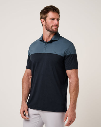 Heater Pro Color Block Polo Bering Sea | Travis Mathew Trusted