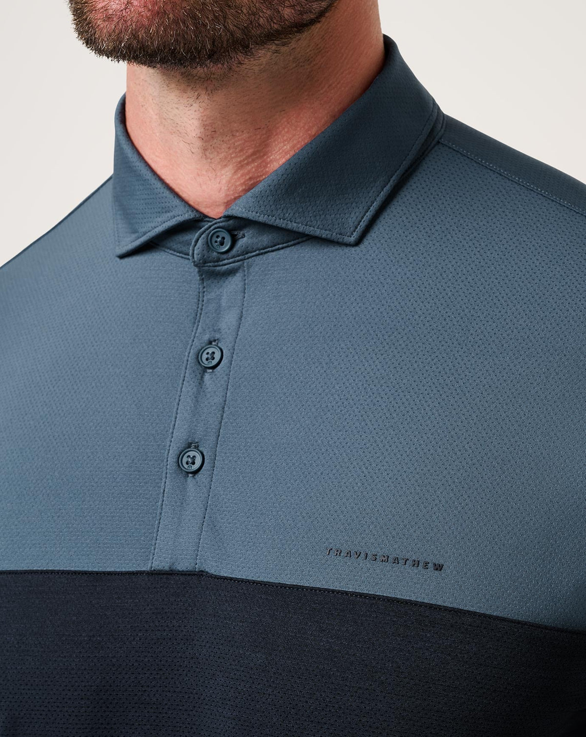 Heater Pro Color Block Polo Bering Sea | Travis Mathew Trusted