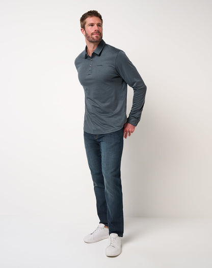 The Zinna 2.0 Long Sleeve Polo Mood Indigo/Vintage Indigo | Travis Mathew Deals