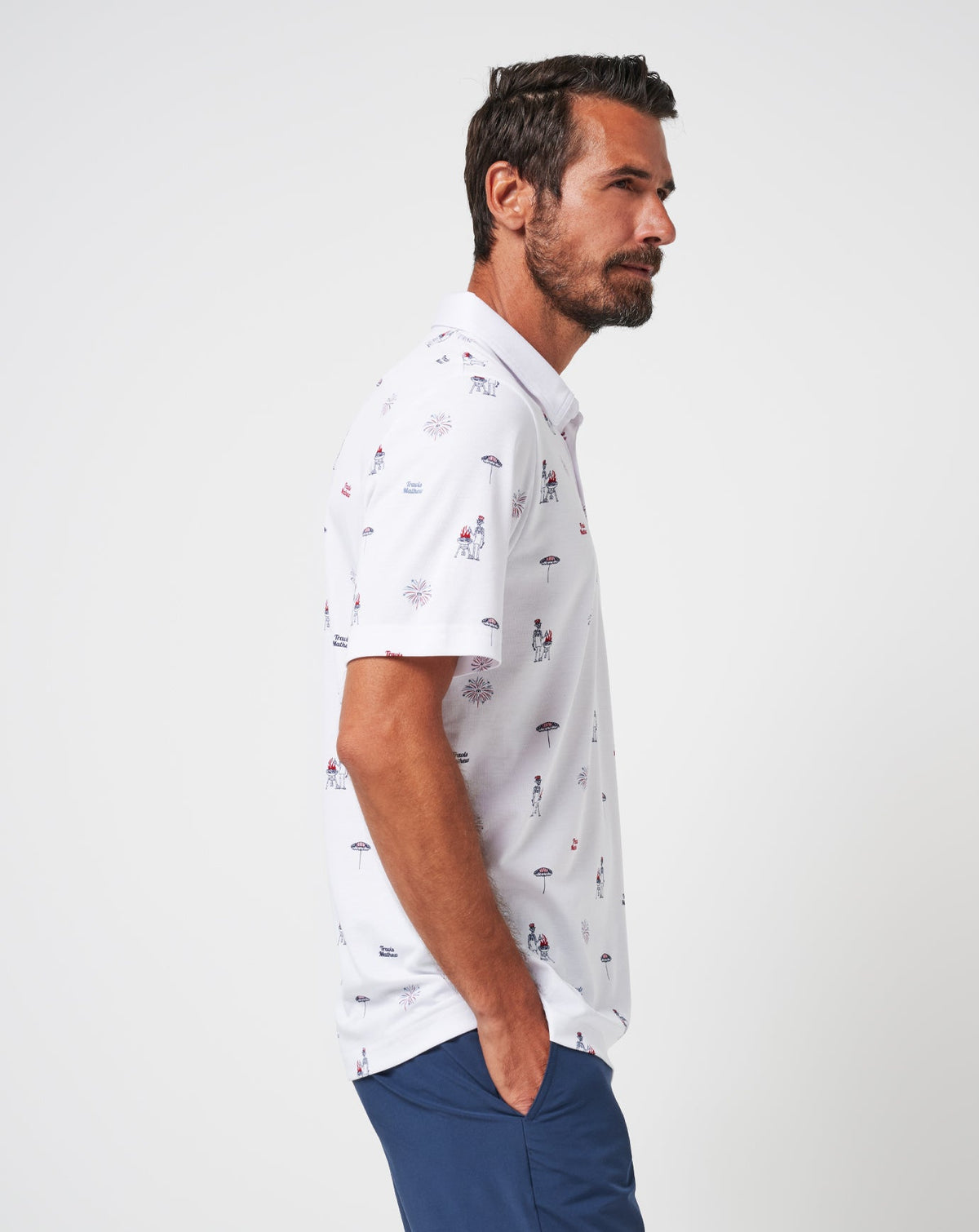 Neighborhood Party Polo White | Travis Mathew Best Price