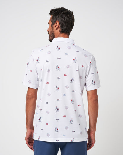 Neighborhood Party Polo White | Travis Mathew Best Price