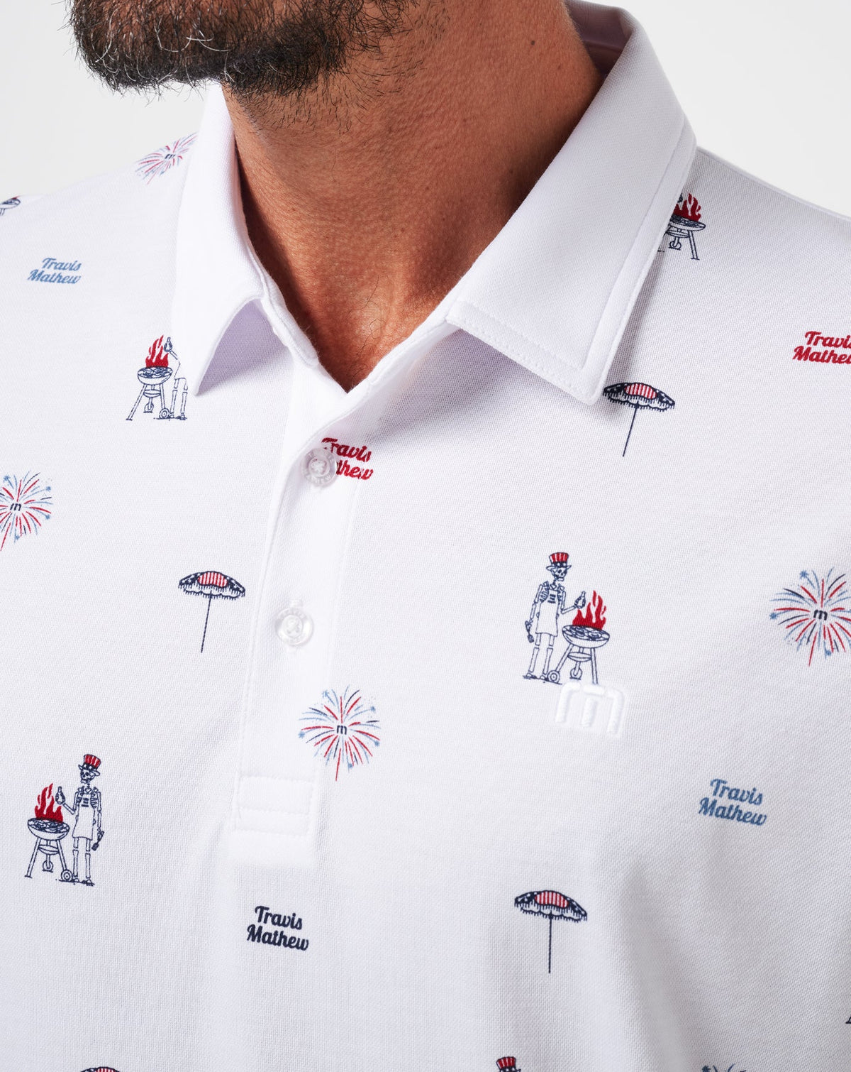 Neighborhood Party Polo White | Travis Mathew Best Price