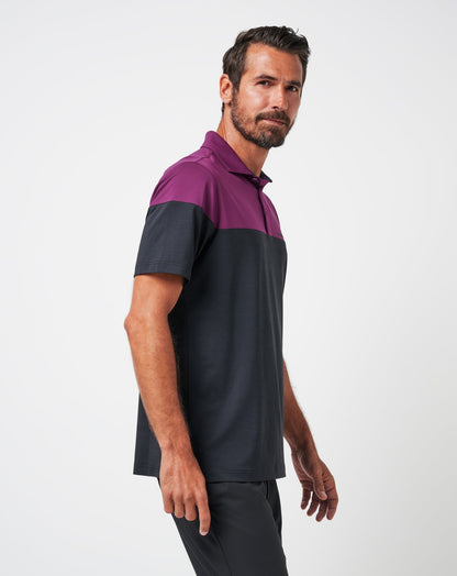Burnley Pushback Polo Black | Travis Mathew Premium